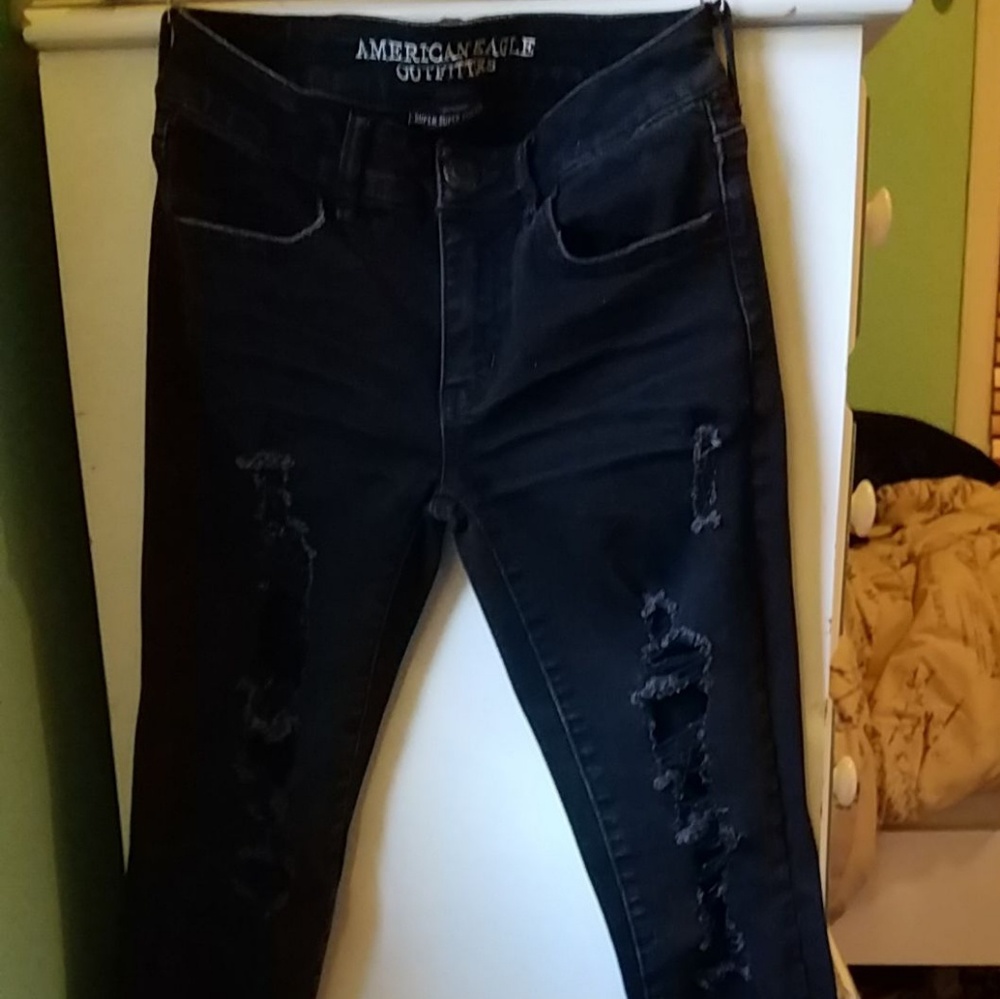 American eagle black super super stretch jeans